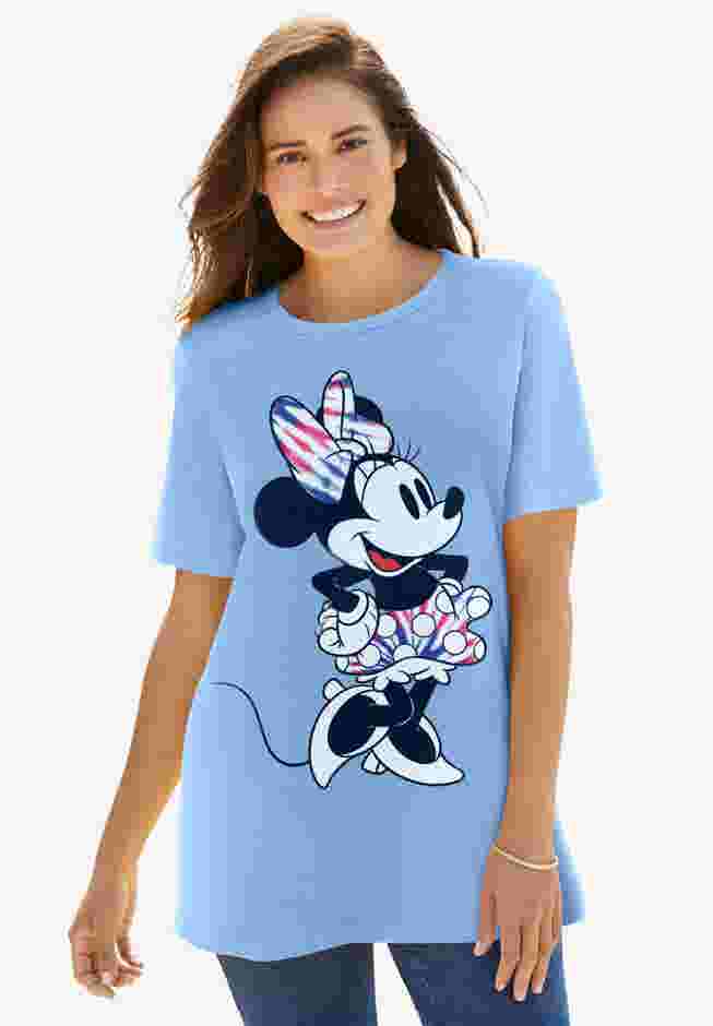 Disney Blue Tie Dye Minnie Crewneck Tee image number 0
