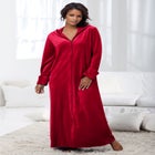 Dreams & Co® Hooded Velour Robe image number null