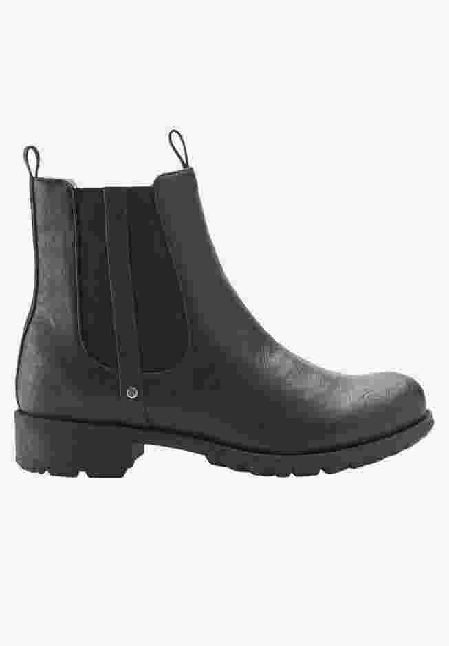 Sherpa Lined Faux Leather Chelsea Bootie image number 0