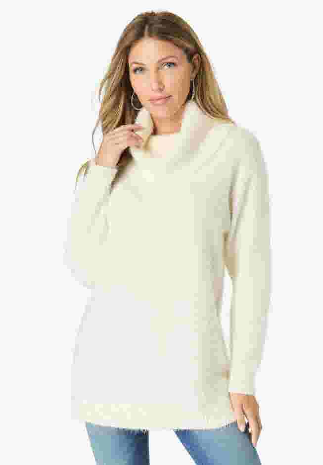 Eyelash Cowl Neck Sweater image number 0