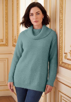 Eyelash Cowl Neck Sweater