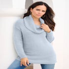 Eyelash Cowl Neck Sweater image number null