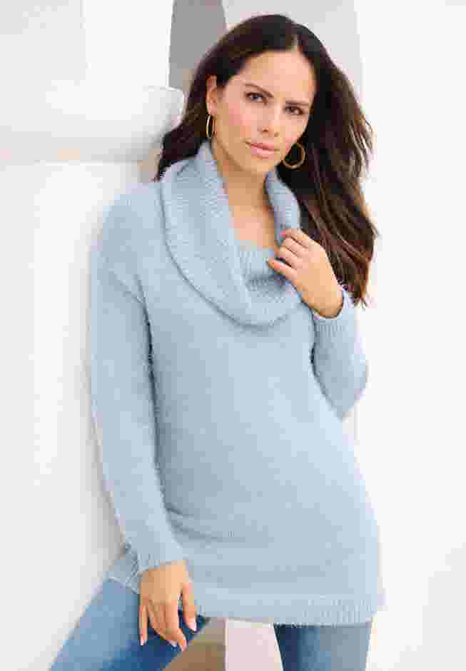 Eyelash Cowl Neck Sweater image number 0