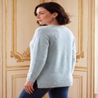 Eyelash V Neck Sweater image number 1