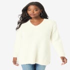 Eyelash V Neck Sweater image number null