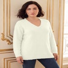 Eyelash V Neck Sweater image number 0