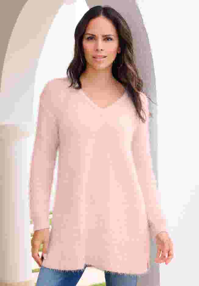 Eyelash V Neck Sweater image number 0