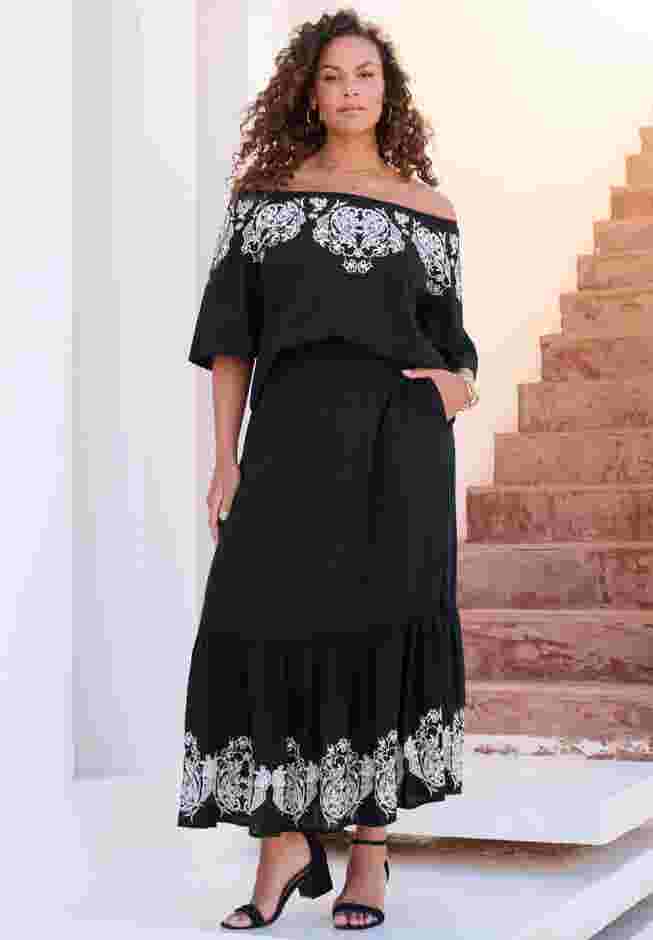 Lace-Trim Pull-On Skirt image number 3