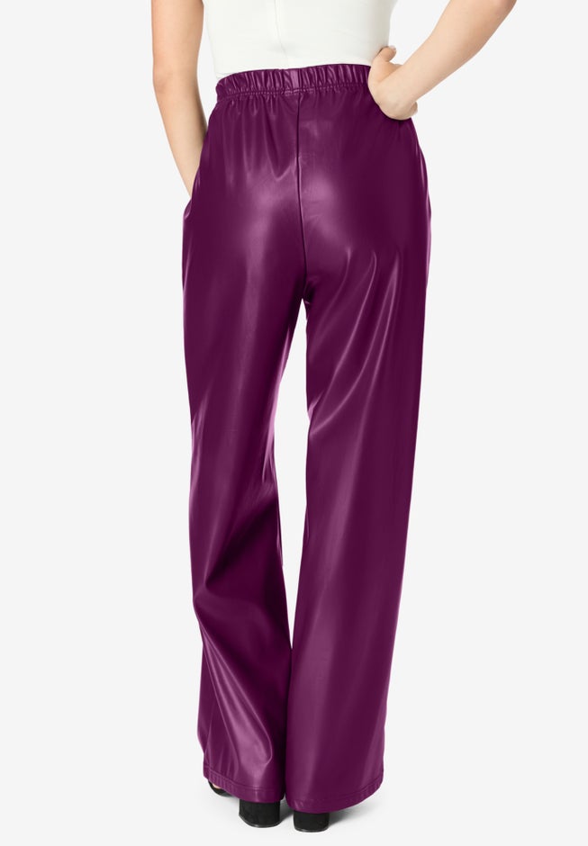 Wide-Leg Faux Leather Pant image number null