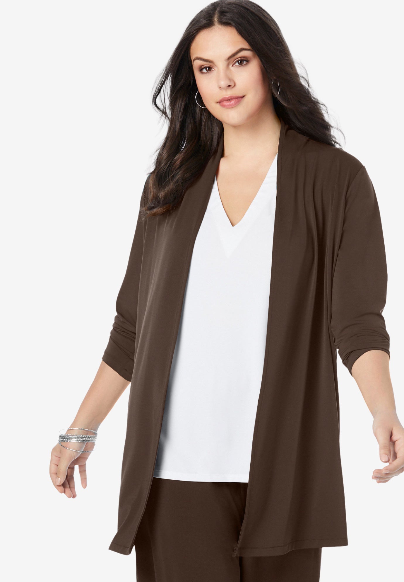 Ultrasmooth® Fabric Long Sleeve Cardigan image number 0