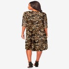 Plus Size 3/4 Sleeve Boatneck Swing Dress image number null