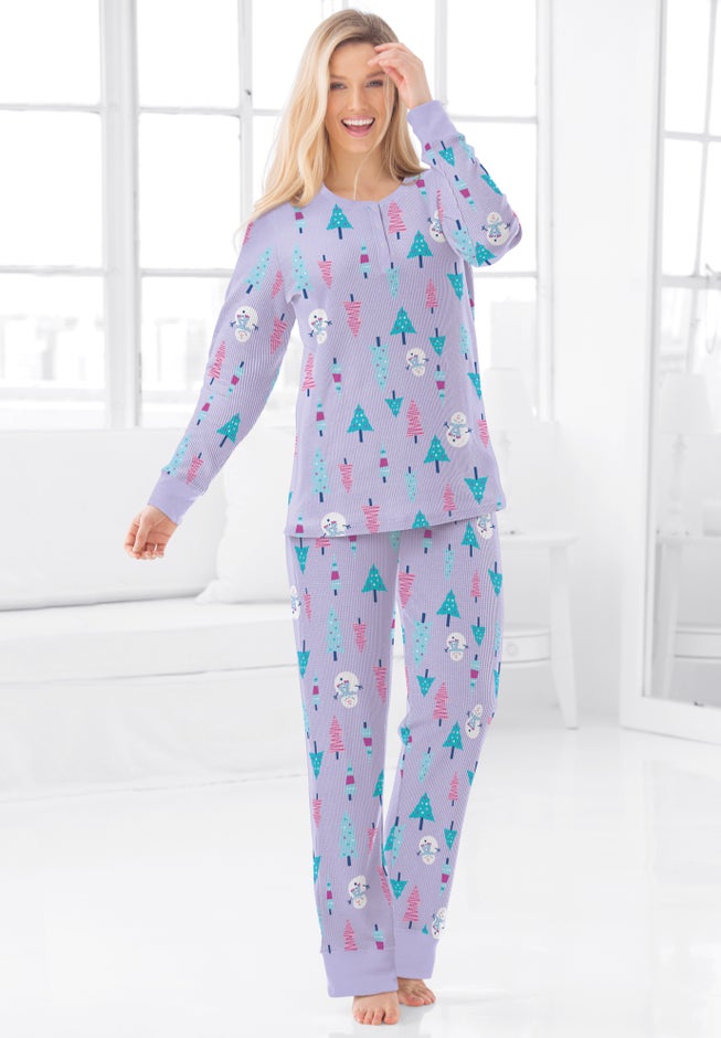 Thermal Henley Pajama Set image number 3