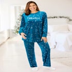 Dreams & Co. ® Velour Pajama with FREE Fuzzy Socks image number null