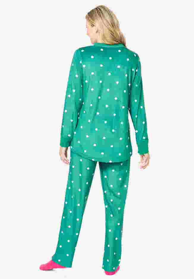 Dreams & Co. ® Velour Pajama with FREE Fuzzy Socks image number 1