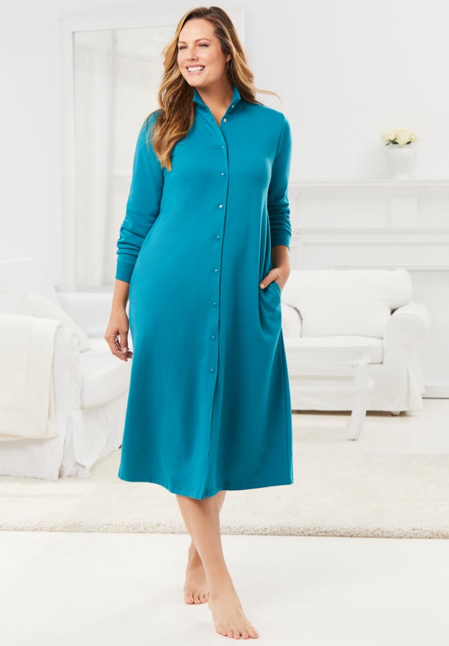 Only Necessities® Fleece Snap-Front Robe image number 5