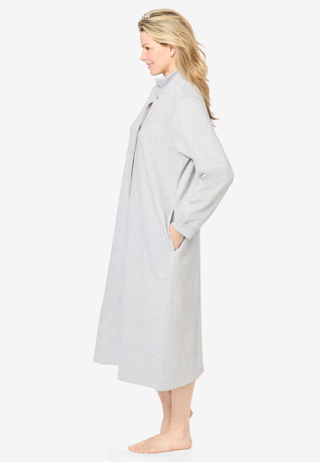 Only Necessities® Fleece Snap-Front Robe image number 2