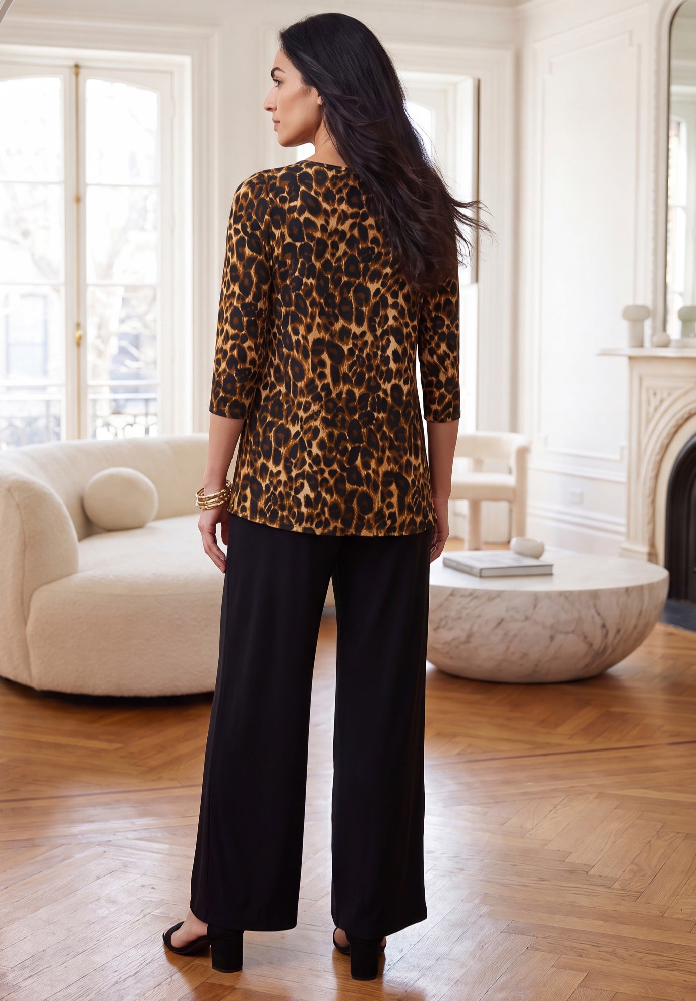 Crew Neck Double Layered Tunic image number 1
