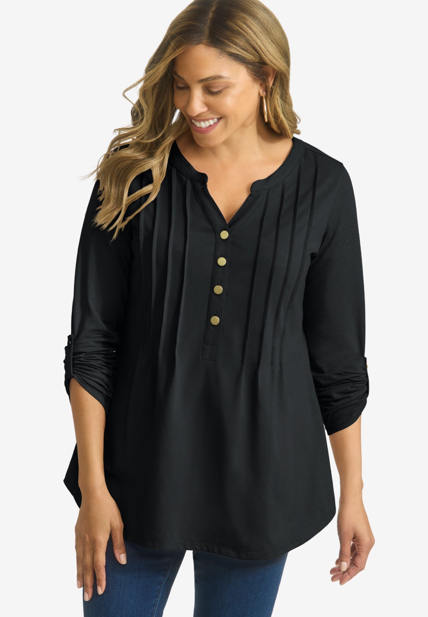 Stretch Pleated Tunic image number 0