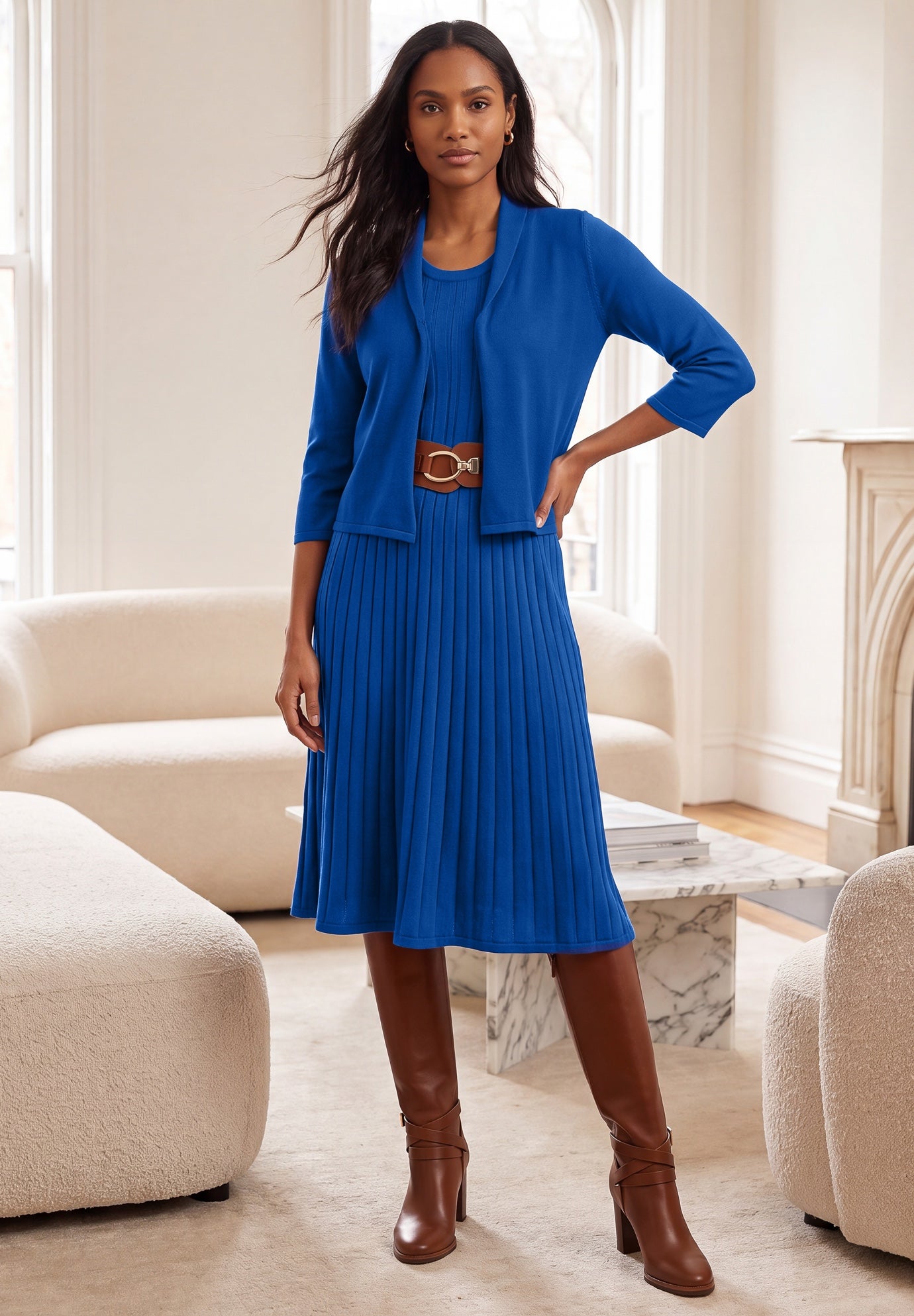 2-Piece Sweater Jacket Dress image number 0