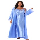 The Luxe Satin Long Peignoir Set image number null