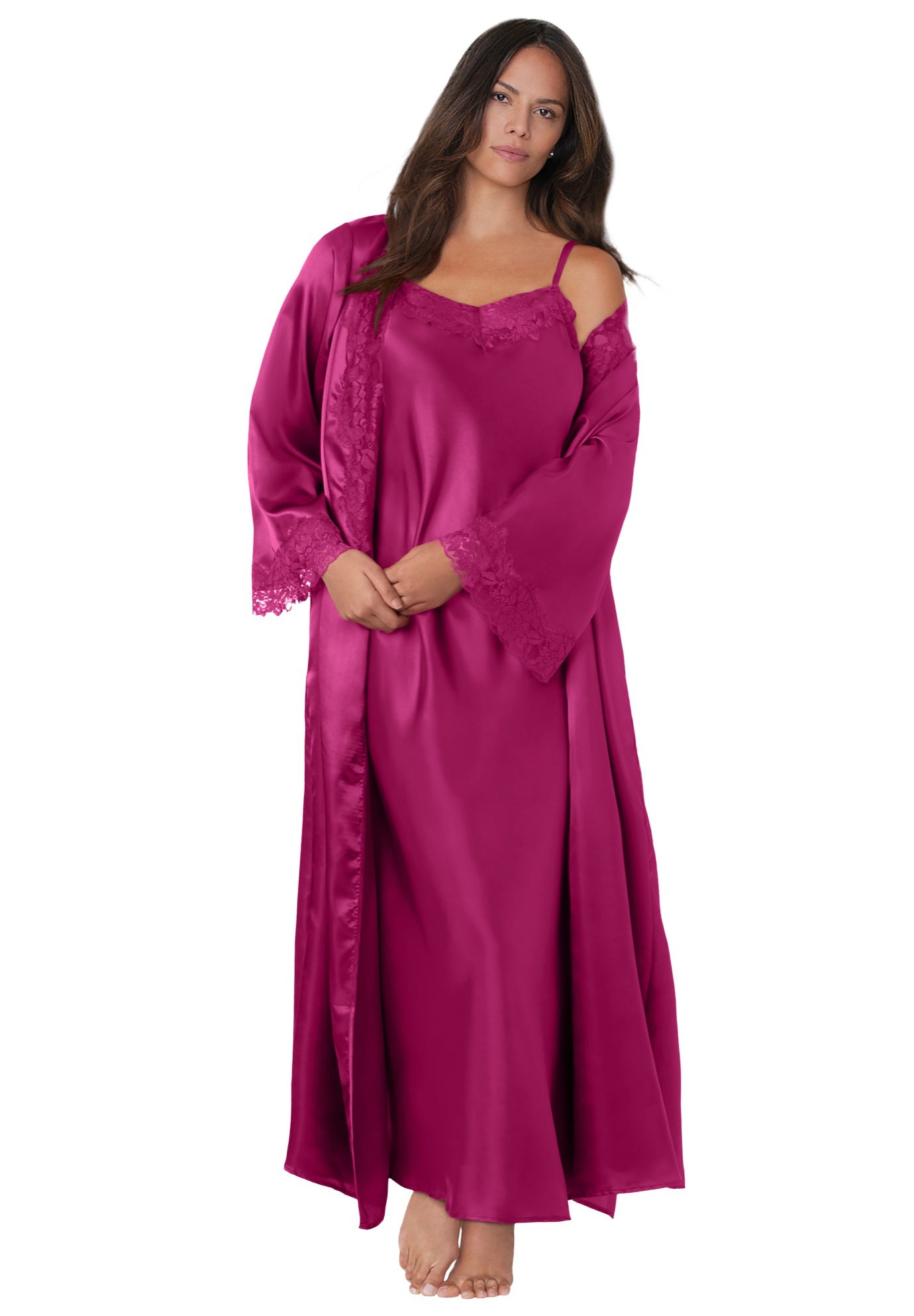 The Luxe Satin Long Peignoir Set image number 0