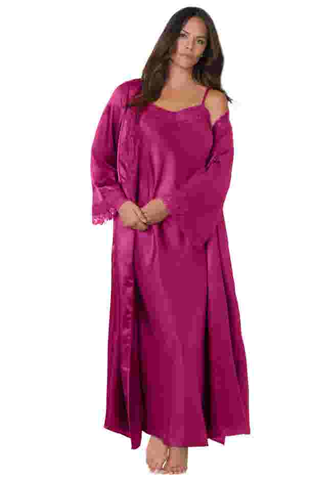The Luxe Satin Long Peignoir Set image number 0