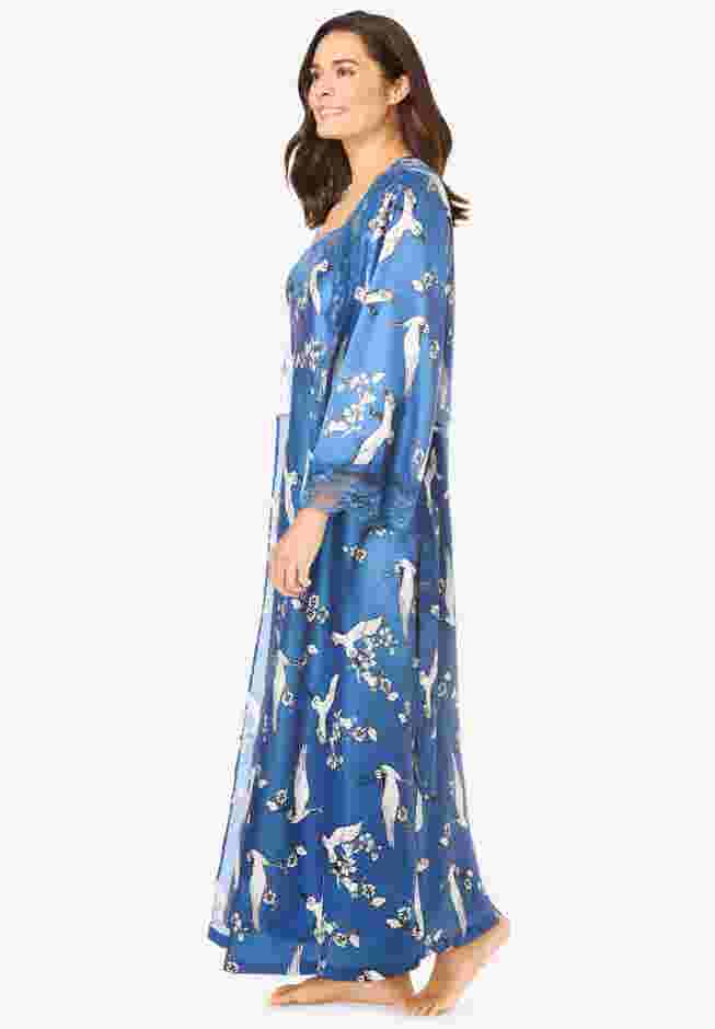 The Luxe Satin Long Peignoir Set image number 2