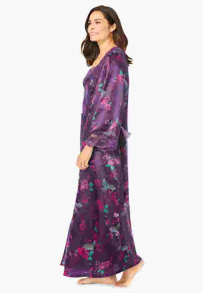 The Luxe Satin Long Peignoir Set image number 2