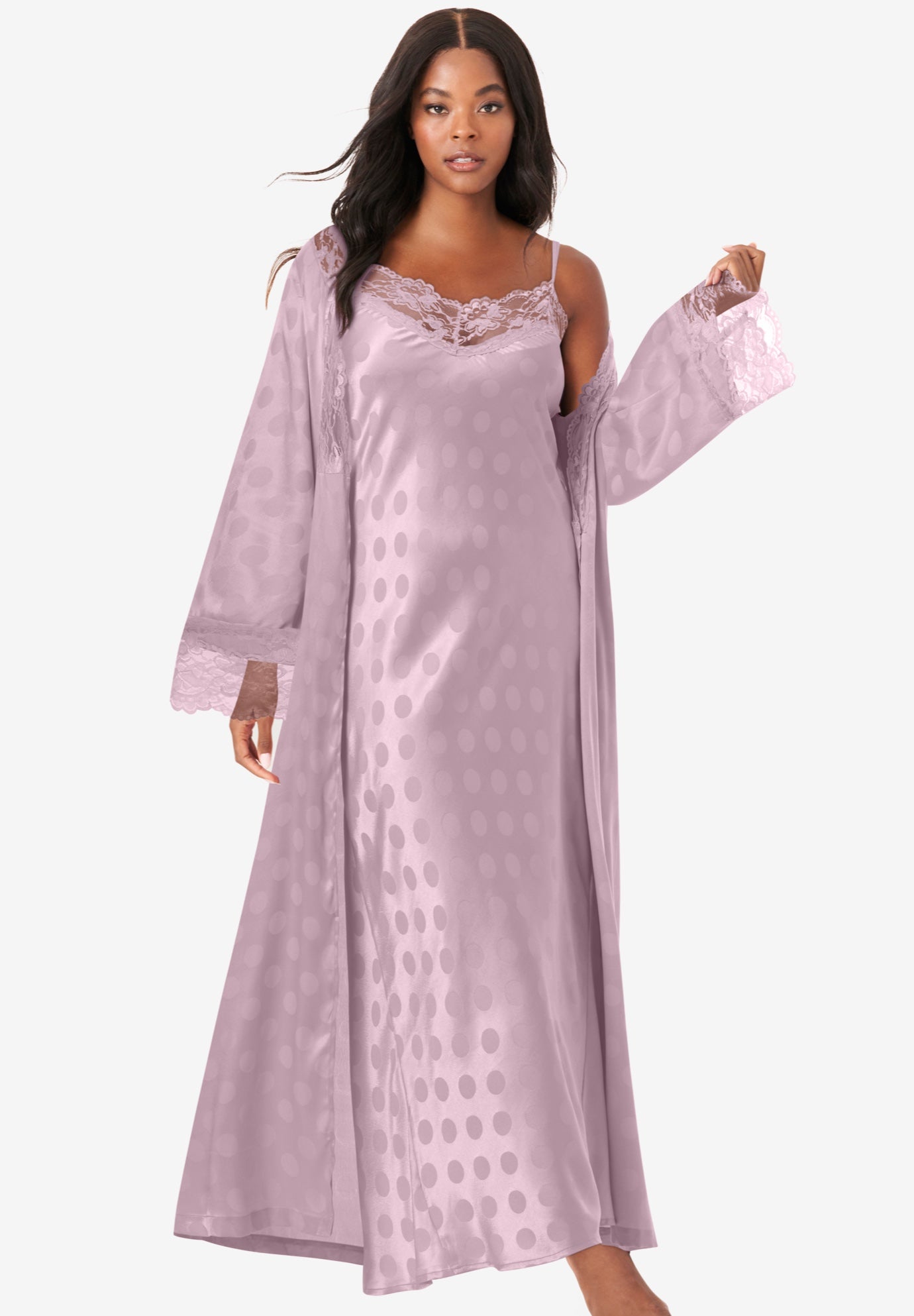 The Luxe Satin Long Peignoir Set image number 0