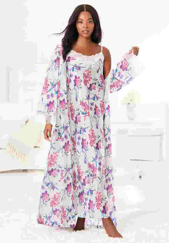 The Luxe Satin Long Peignoir Set image number 0