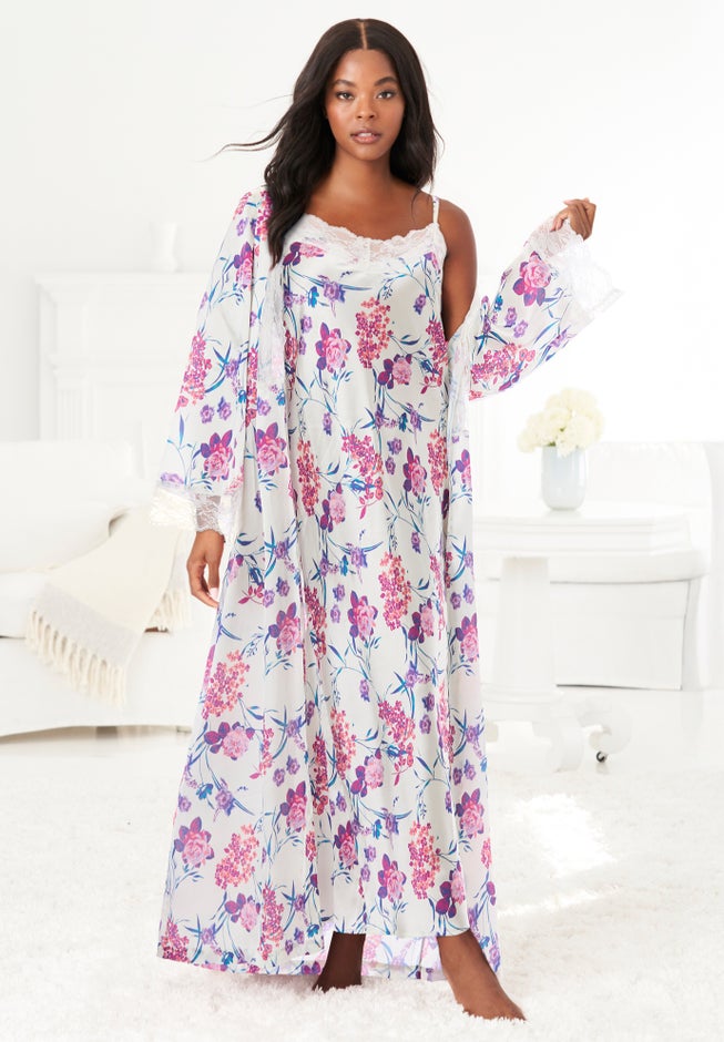 The Luxe Satin Long Peignoir Set image number 0