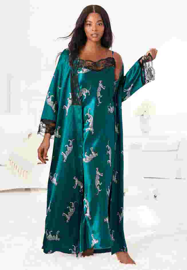The Luxe Satin Long Peignoir Set image number 0
