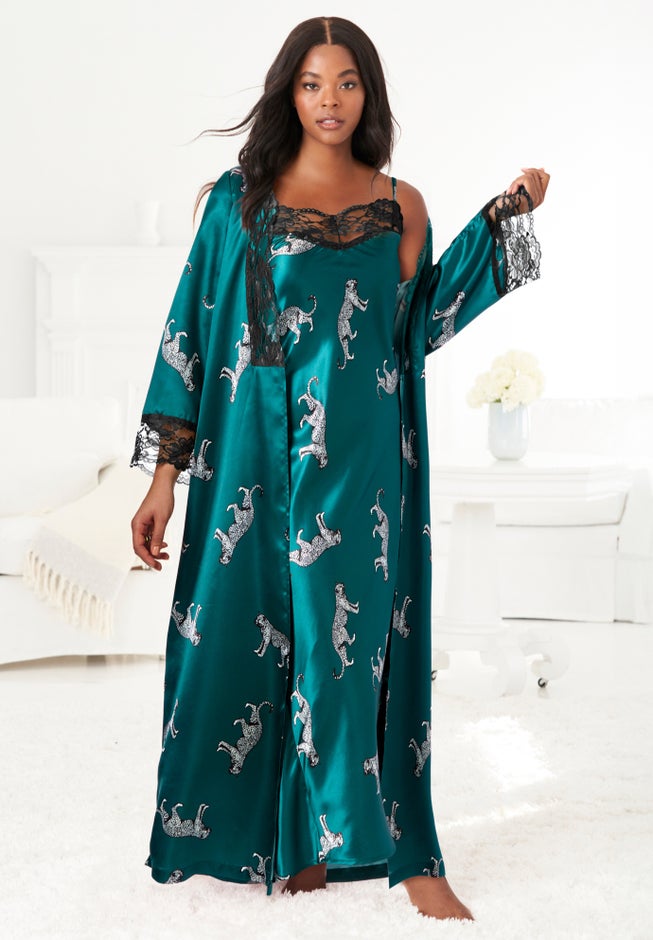 The Luxe Satin Long Peignoir Set image number 0