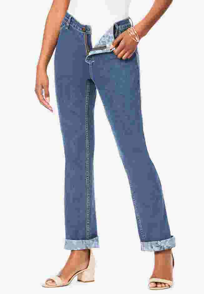 Reversible Printed Bootcut Jean image number 3