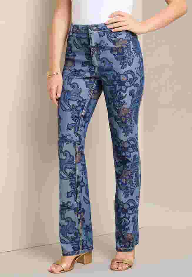 Reversible Printed Bootcut Jean image number 4