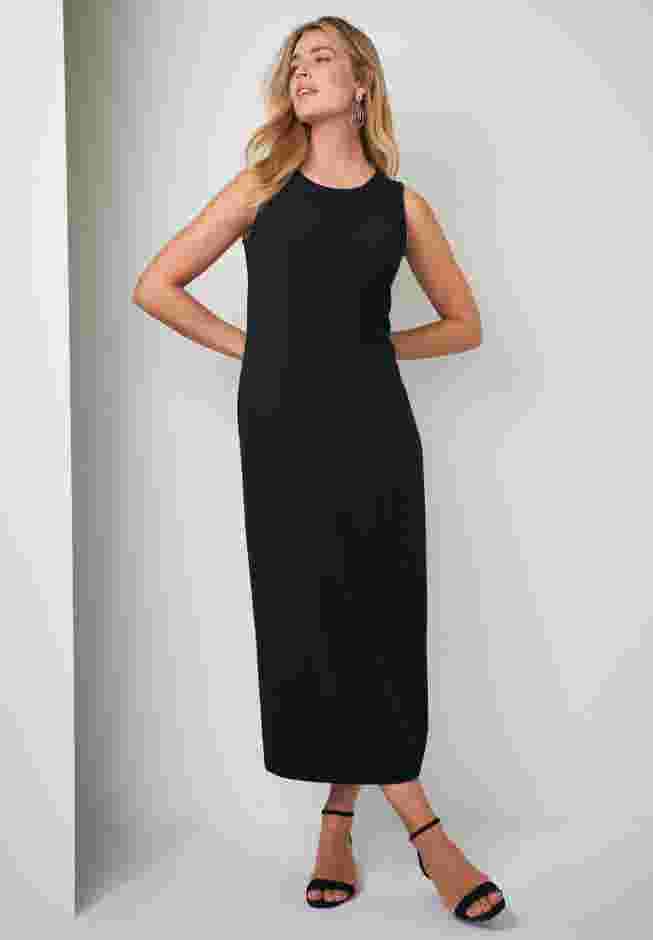 2-Piece Stretch Crepe Single-Breasted Maxi Jacket Dress image number 1