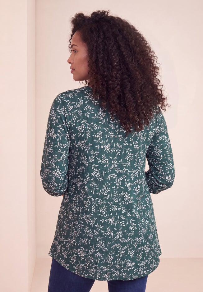 Plus Size Knit Thermal V Neck Swing Tunic &ndash; Long Sleeve image number 1
