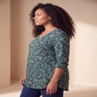 Plus Size Knit Thermal V Neck Swing Tunic &ndash; Long Sleeve image number 2