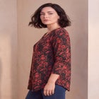 Plus Size Knit Thermal V Neck Swing Tunic &ndash; Long Sleeve image number 1
