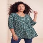 Plus Size Knit Thermal V Neck Swing Tunic &ndash; Long Sleeve image number 0