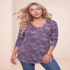 Plus Size Knit Thermal V Neck Swing Tunic &ndash; Long Sleeve image number 0