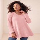 Plus Size Knit Thermal V Neck Swing Tunic &ndash; Long Sleeve image number 0