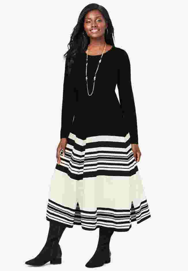 Fit and Flare Sweater Dress image number 0