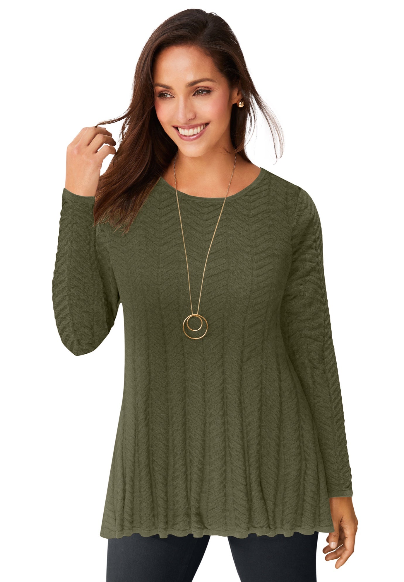 Chevron Fit & Flare Sweater image number 0