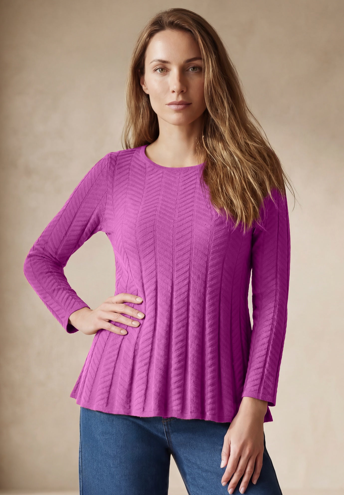 Chevron Fit & Flare Sweater image number 0