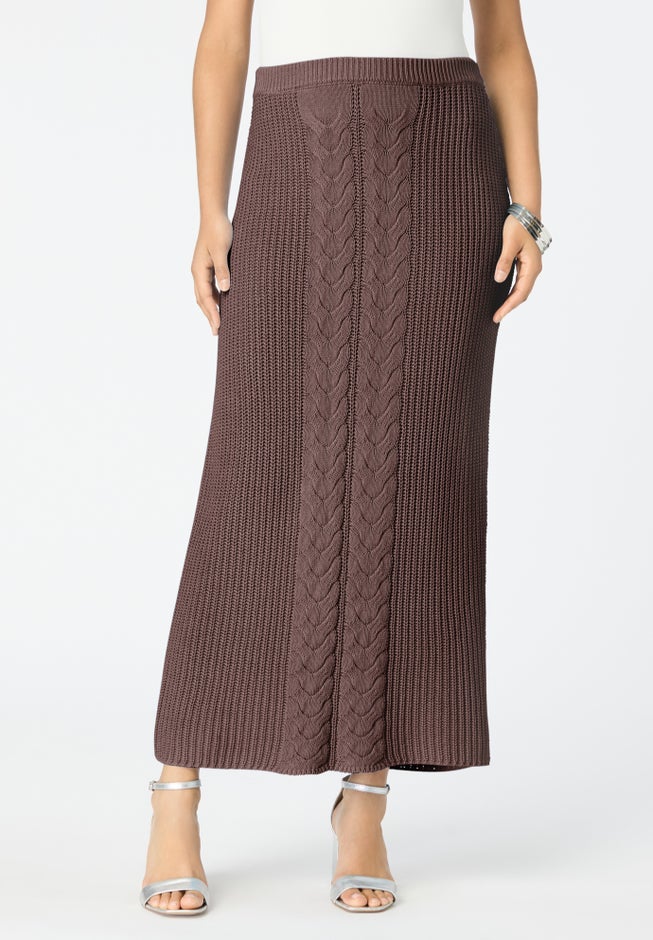 Cable Knit Midi Skirt image number 1