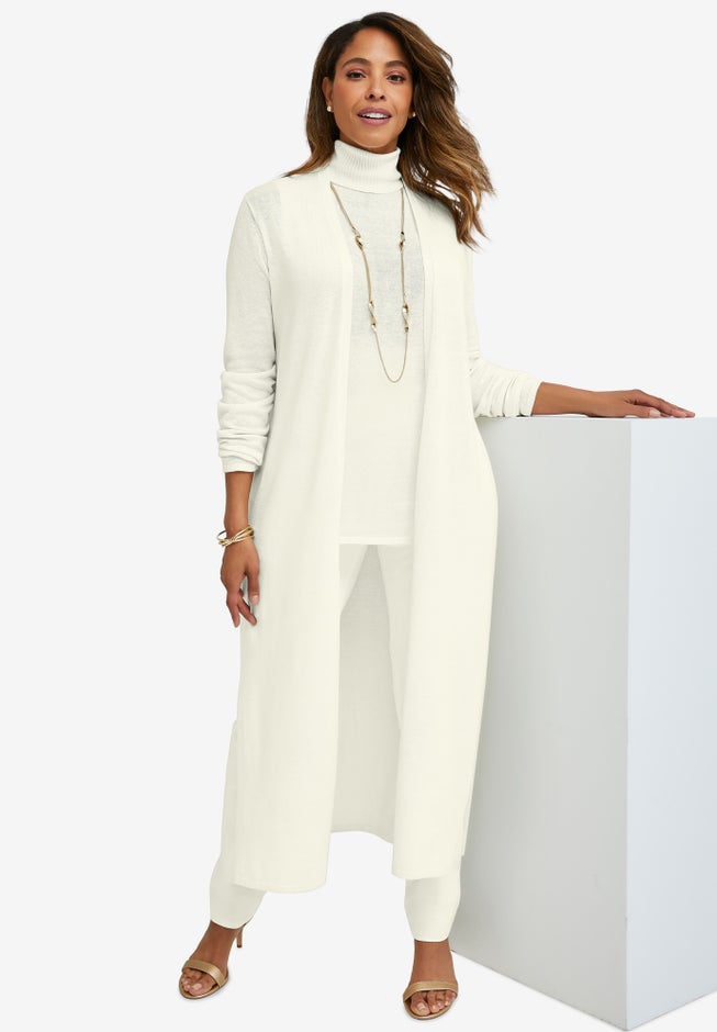 Cotton Cashmere Duster Sweater image number null