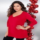 Plus Size Ultimate Long Sleeve V Neck Tee image number null