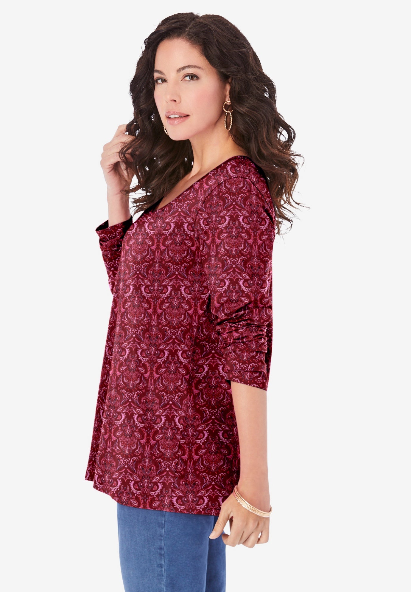 Ultimate Long Sleeve V Neck Tee image number 2