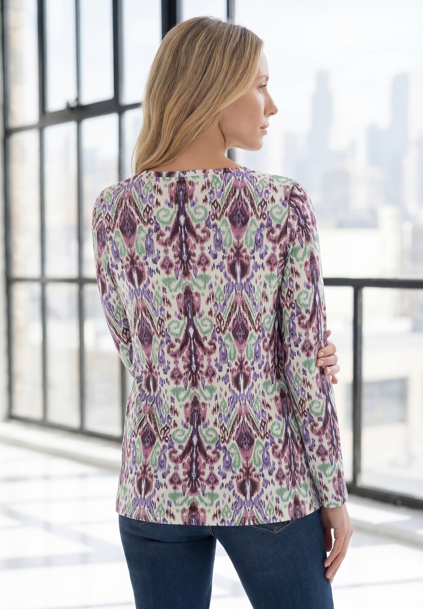 Plus Size Ultimate Long Sleeve V Neck Tee image number 1